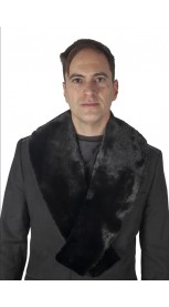 Black mink fur collar - unisex